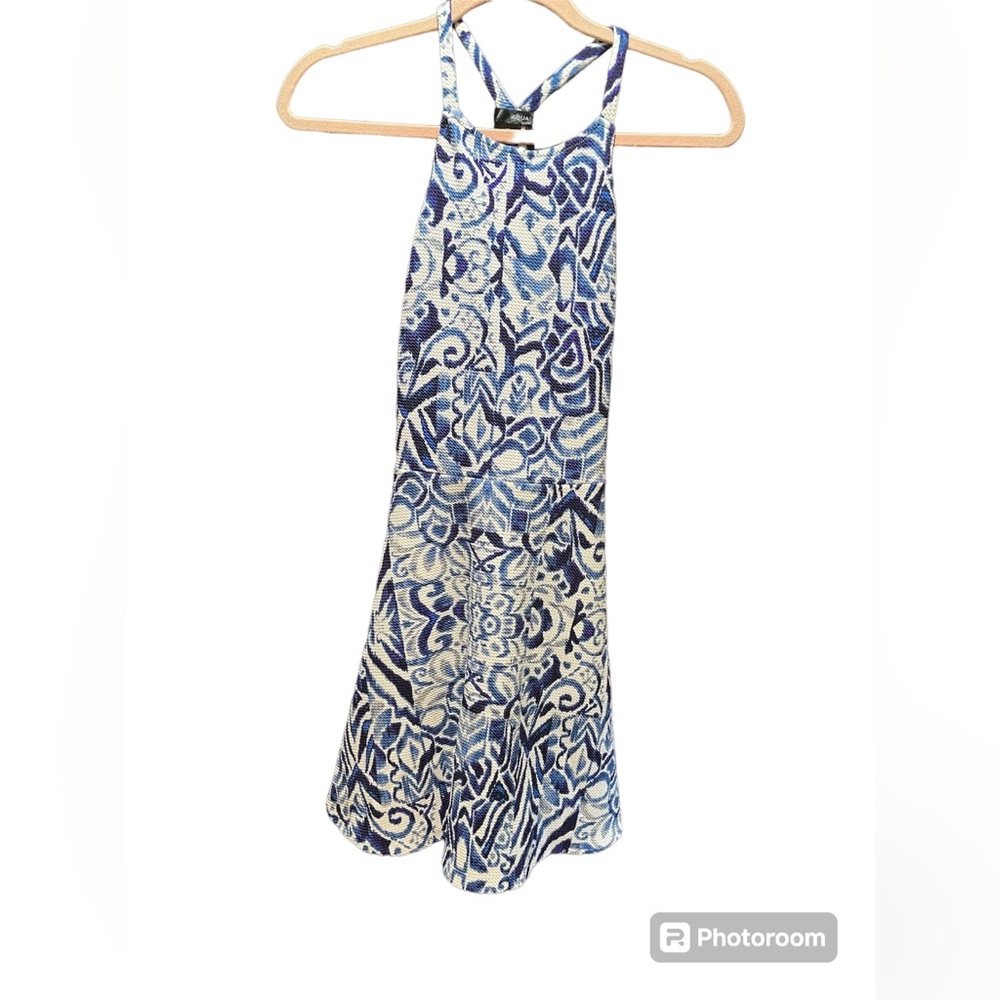 Bloomingdale’s Aqua skater dress, medium.